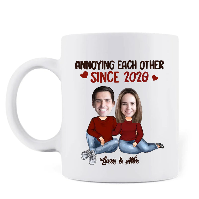 Custom Personalized Couple Coffee Mug - Gift For Couple/Him/Her - Mother's Day Gift For Wife From Husband - Annoying Each Other Since 2026 And Still Going Strong