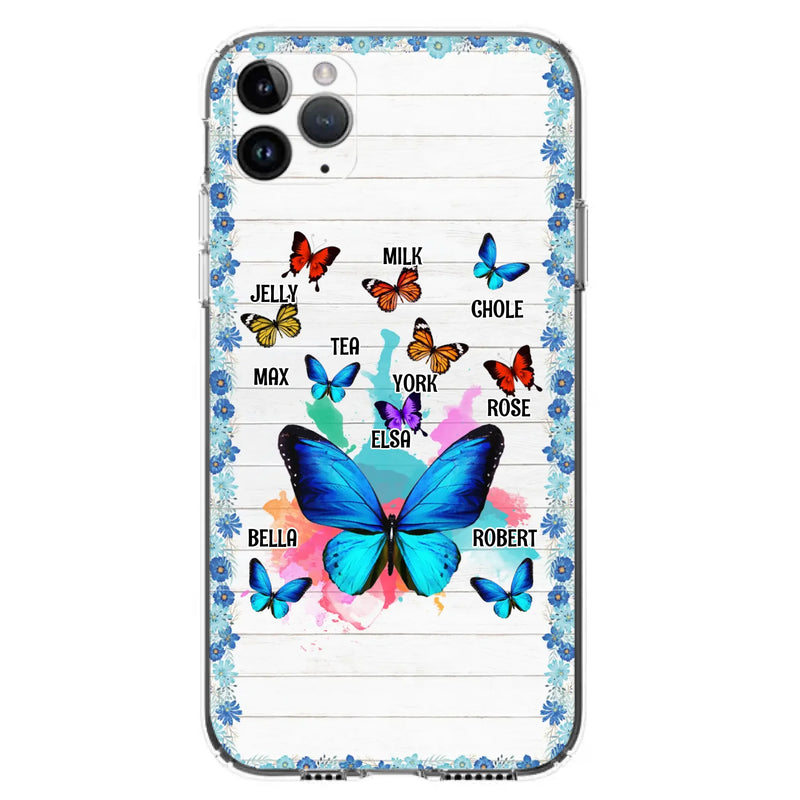 Custom Personalized Butterfly Grandma iPhone/ Samsung Phone Case - Up to 10 Kid's Name - Mother's Day Gift Idea For Grandma