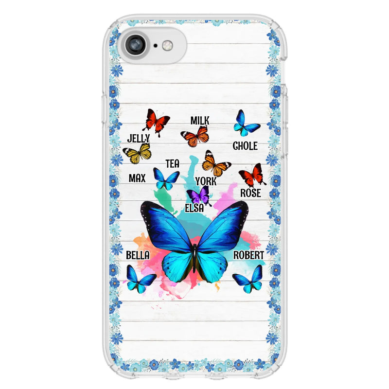 Custom Personalized Butterfly Grandma iPhone/ Samsung Phone Case - Up to 10 Kid's Name - Mother's Day Gift Idea For Grandma