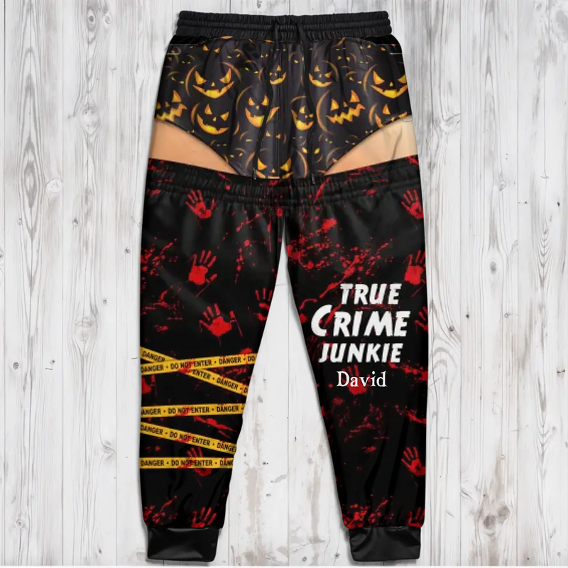 Custom Personalized Halloween Men Sweatpants - Halloween Gift Idea For Husband/ Boy Friend - True Crime Junkie