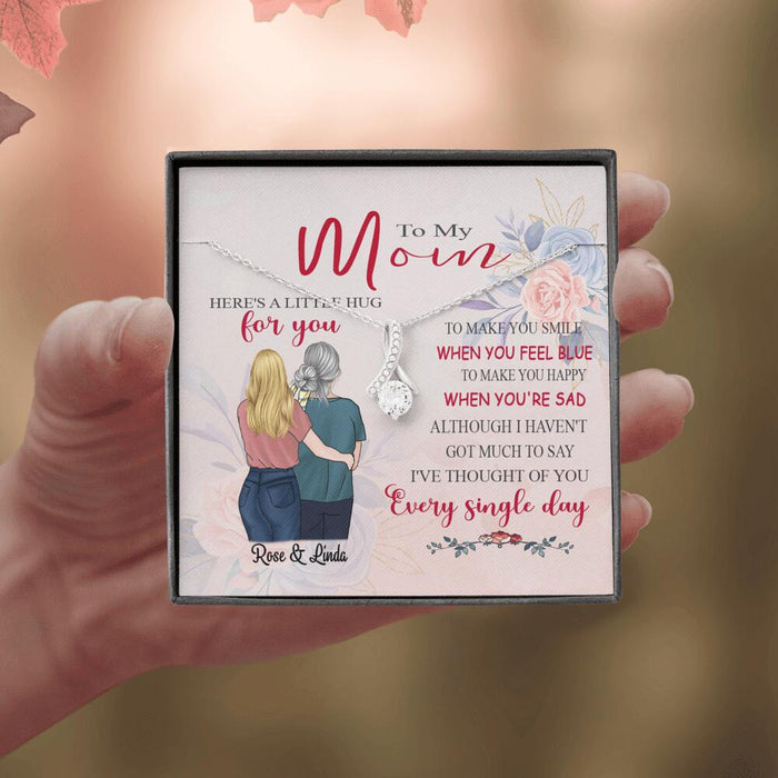 Custom Personalized Message Card Alluring Beauty Necklace Jewelry - Best Gift For Mother's Day -Here's A Little Hug For You IWJMRF