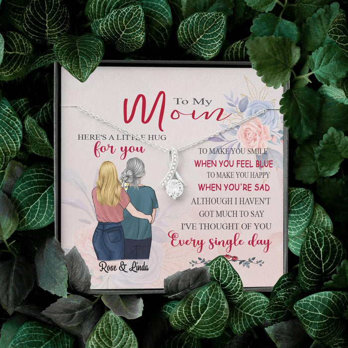 Custom Personalized Message Card Alluring Beauty Necklace Jewelry - Best Gift For Mother's Day -Here's A Little Hug For You IWJMRF