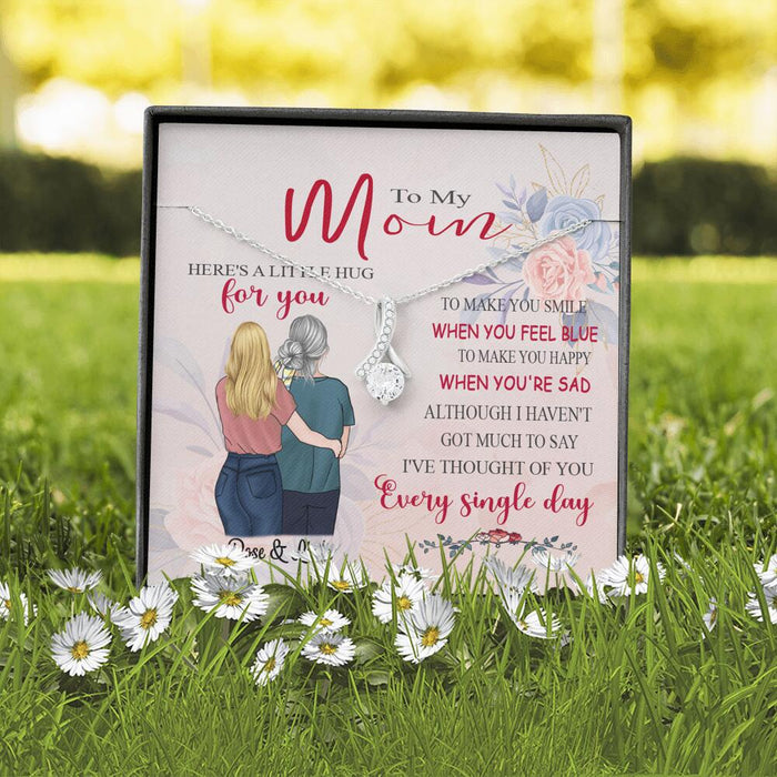 Custom Personalized Message Card Alluring Beauty Necklace Jewelry - Best Gift For Mother's Day -Here's A Little Hug For You IWJMRF