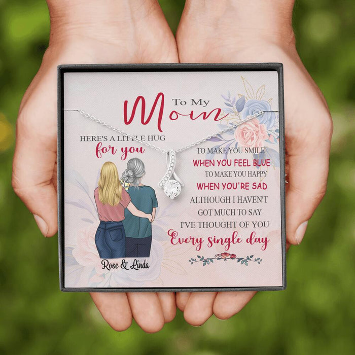 Custom Personalized Message Card Alluring Beauty Necklace Jewelry - Best Gift For Mother's Day -Here's A Little Hug For You IWJMRF