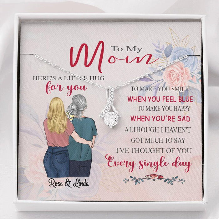 Custom Personalized Message Card Alluring Beauty Necklace Jewelry - Best Gift For Mother's Day -Here's A Little Hug For You IWJMRF