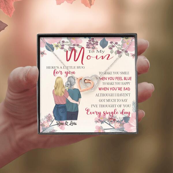 Custom Personalized Message Card Necklace Jewelry - Best Gift For Mother's Day -Here's A Little Hug For You IWJMRF