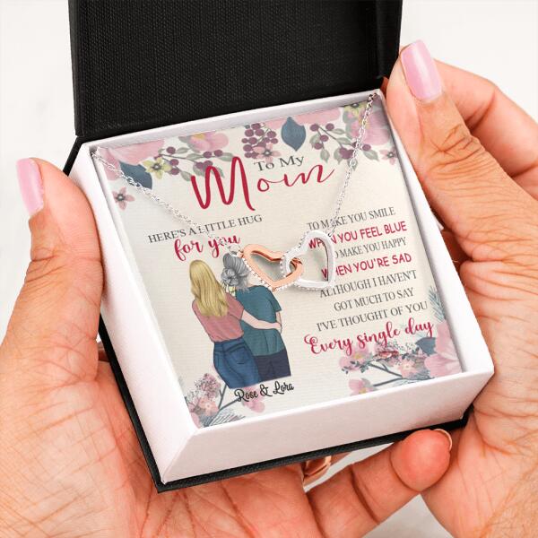 Custom Personalized Message Card Necklace Jewelry - Best Gift For Mother's Day -Here's A Little Hug For You IWJMRF