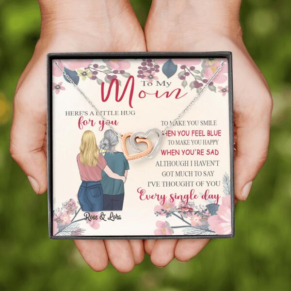 Custom Personalized Message Card Necklace Jewelry - Best Gift For Mother's Day -Here's A Little Hug For You IWJMRF