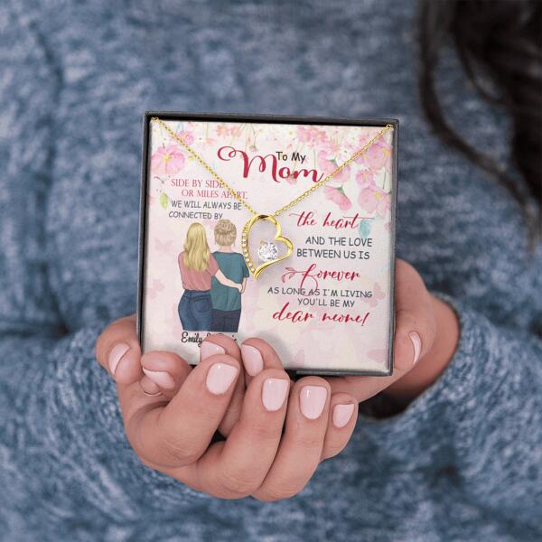 Personalized Message Card Forever Love Necklace Jewelry - Best Gift For Mother's Day - We will always be connected by the heart - IWJMRF