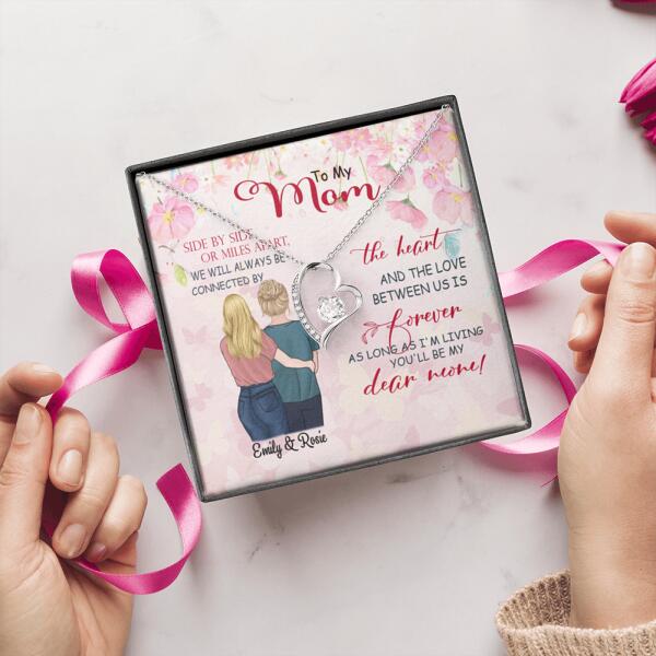 Personalized Message Card Forever Love Necklace Jewelry - Best Gift For Mother's Day - We will always be connected by the heart - IWJMRF