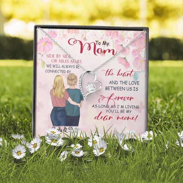 Personalized Message Card Forever Love Necklace Jewelry - Best Gift For Mother's Day - We will always be connected by the heart - IWJMRF