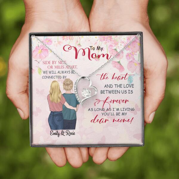 Personalized Message Card Forever Love Necklace Jewelry - Best Gift For Mother's Day - We will always be connected by the heart - IWJMRF
