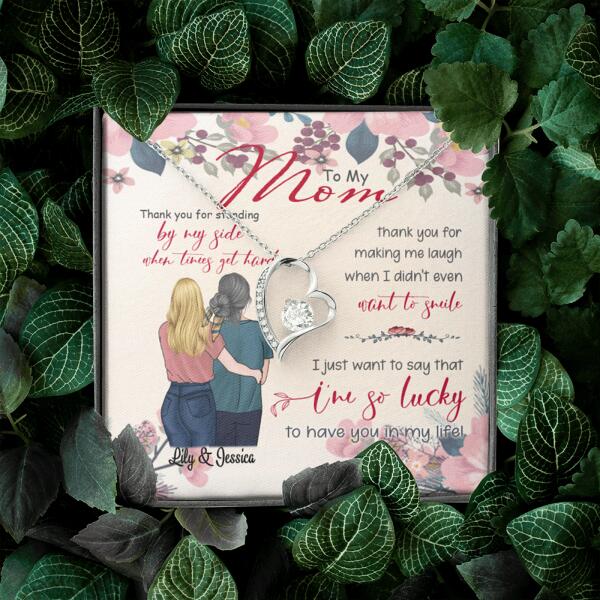 Personalized Message Card Forever Love Necklace Jewelry - Best Gift For Mother's Day - Thank you for standing by my side- IWJMRF