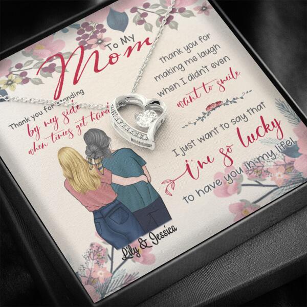 Custom Personalized Message Card Forever Love Necklace Jewelry - Best Gift For Mother's Day - Thank you for standing by my side- IWJMRF