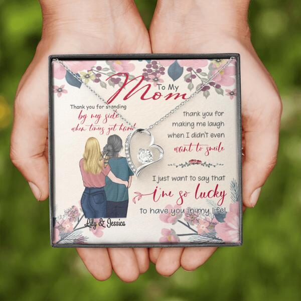 Personalized Message Card Forever Love Necklace Jewelry - Best Gift For Mother's Day - Thank you for standing by my side- IWJMRF