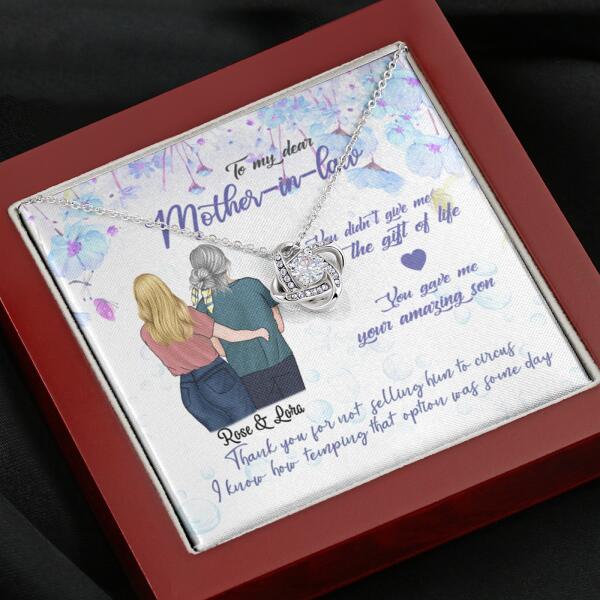 Custom Personalized Message Card Love Knot Necklace Jewelry - Best Gift For Mother's Day-To My Mother-in-law