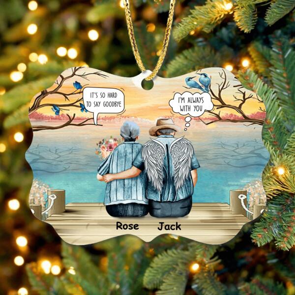 Custom Personalized Old Couple Rectangle Ornament - Best Gift Idea For Grandparents/Couple - It's So Hard To Say Goodbye