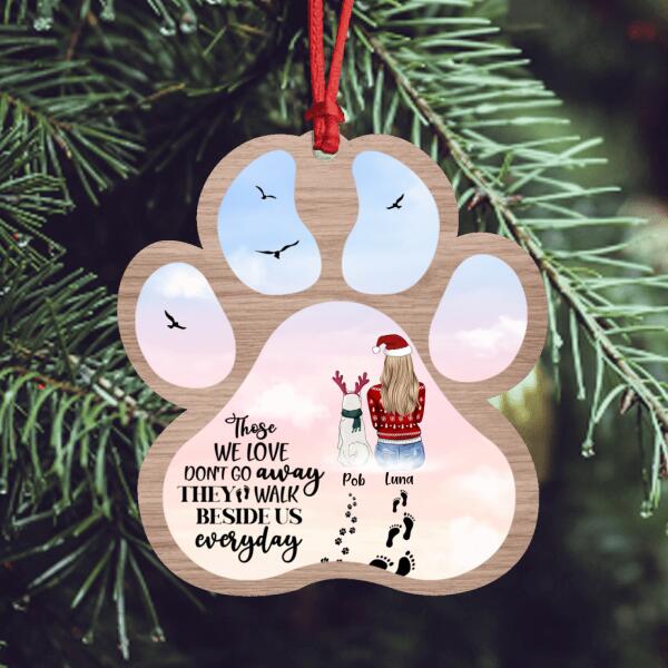 Custom Personalized Xmas Dog Ornament - Upto 2 Dogs - Christmas Gift For Dog Lover - Those We Love Don't Go Away