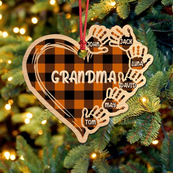 Custom Personalized Grandma Ornament - Up to 10 Kids - Best Gift For Family