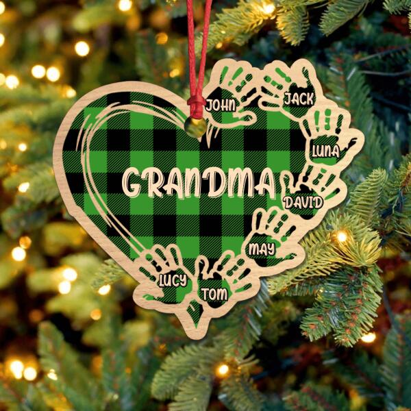 Custom Personalized Grandma Ornament - Up to 10 Kids - Best Gift For Family