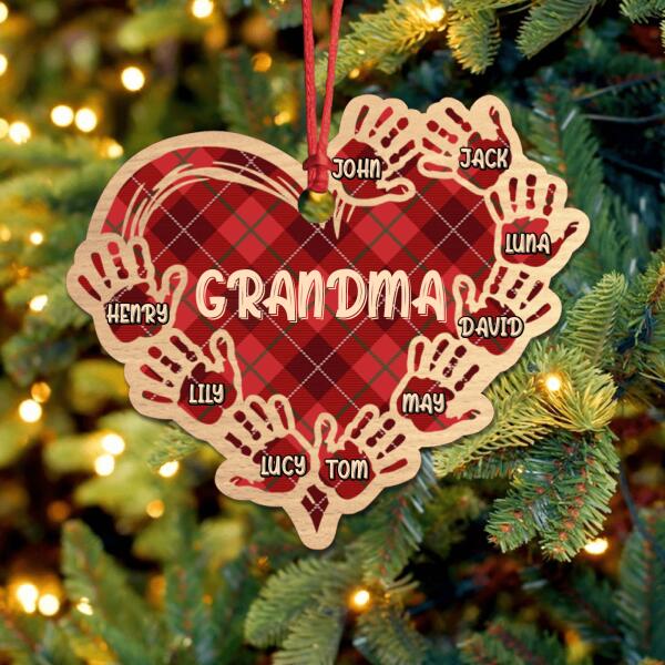 Custom Personalized Grandma Ornament - Up to 10 Kids - Best Gift For Family