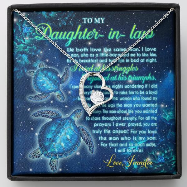 Custom Personalized Forever Love Necklace - Gift Idea For Daughter In Law - To My Daughter In Law