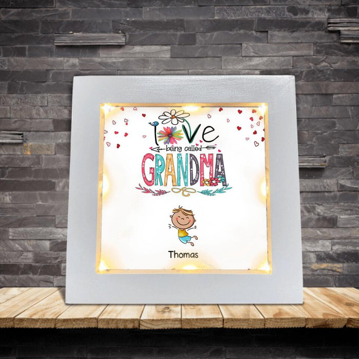 Personalized Grandma Frame With Led - Up to 14 Kids - Gift Idea For Nana/Mama - Love Being Called Grandma