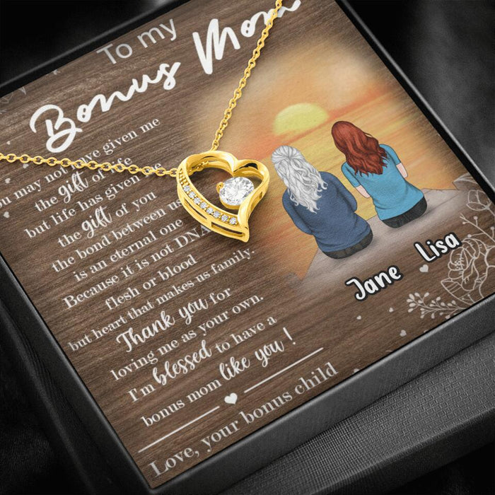 Custom Personalized Bonus Mom Necklace - Upto 5 People - Mother's Day Gift For Mom - To My Bonus Mom