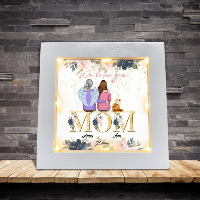 Custom Personalized Mom Frame With Led - Children With Upto 2 Pets - Mother's Day Gift For Mom - We Love You