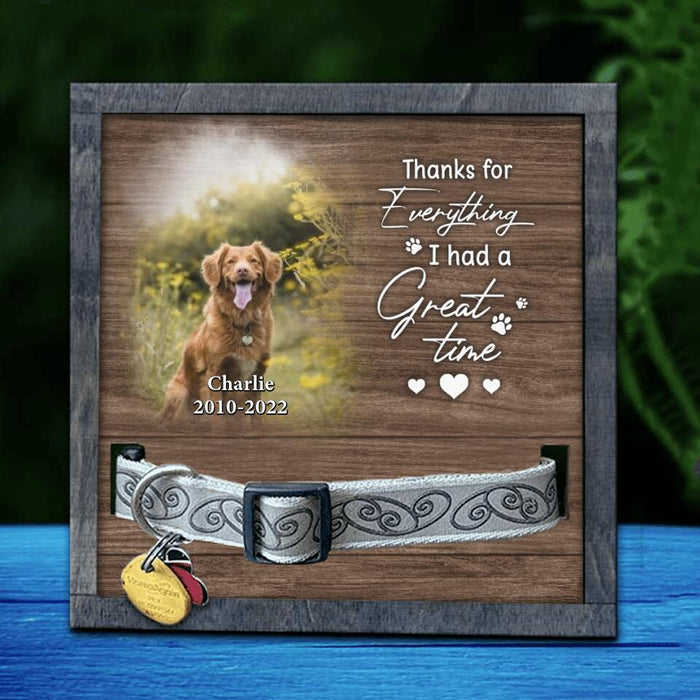 Custom Personalized Memorial Dog Frame - Gift Idea For Dog Lover - Thanks For Everything