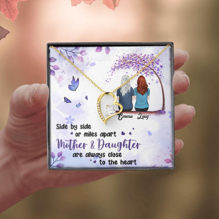 Custom Personalized Mom & Daughter Forever Love Necklace - Gift Idea For Mother's Day - Up to 5 People - Side By Side Or Miles Apart, Mother & Daughter Are Always Close To The Heart