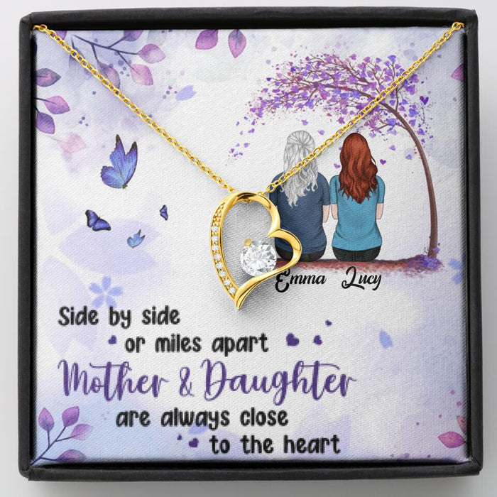 Custom Personalized Mom & Daughter Forever Love Necklace - Gift Idea For Mother's Day - Up to 5 People - Side By Side Or Miles Apart, Mother & Daughter Are Always Close To The Heart