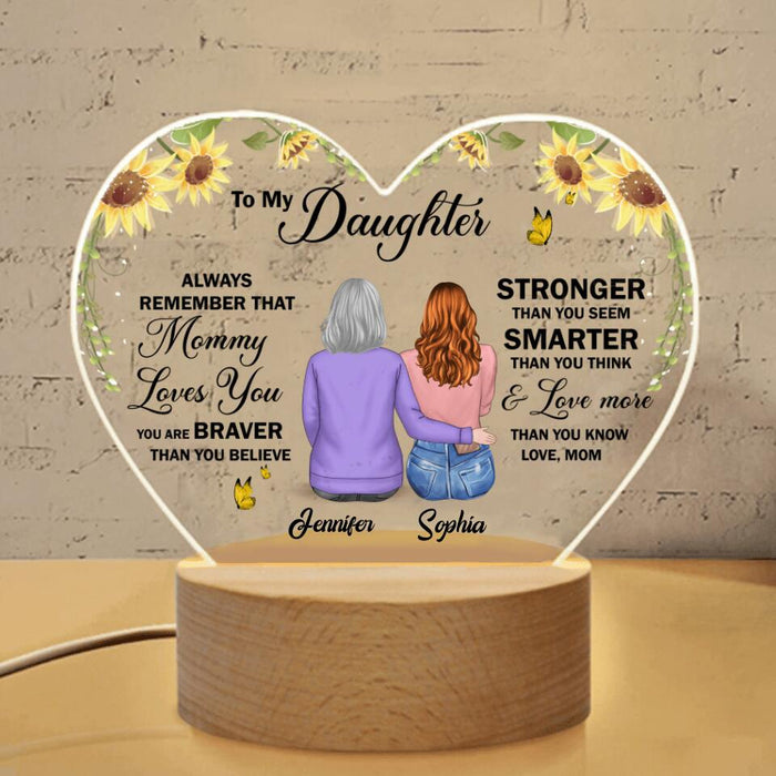 Custom Personalized Wedding Heart-Shaped Acrylic Photo Panel - Gift Idea For Daughter - To My Daughter Always Remember That Mommy Loves You