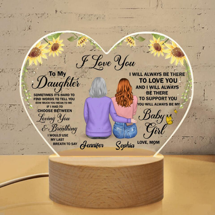 Custom Personalized Wedding Heart-Shaped Acrylic Photo Panel - Gift Idea For Daughter - To My Daughter I Love You I Will Always Be There To Love You