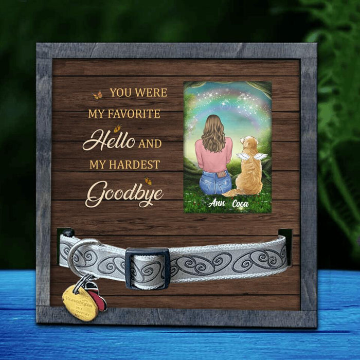 Personalized Memorial Pet Loss Frame - Adult/ Couple With Upto 4 Pets - Memorial Gift Idea For Dog/ Cat Lover - I'll Miss You For The Rest Of Mine