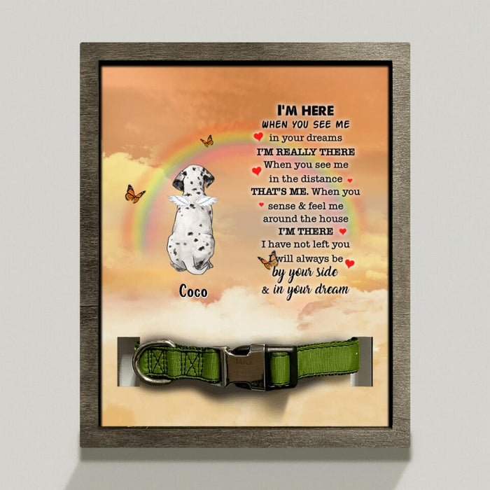 Custom Personalized Memorial Dog Loss Frame - Gift Idea For Dog Lover - I'm Here