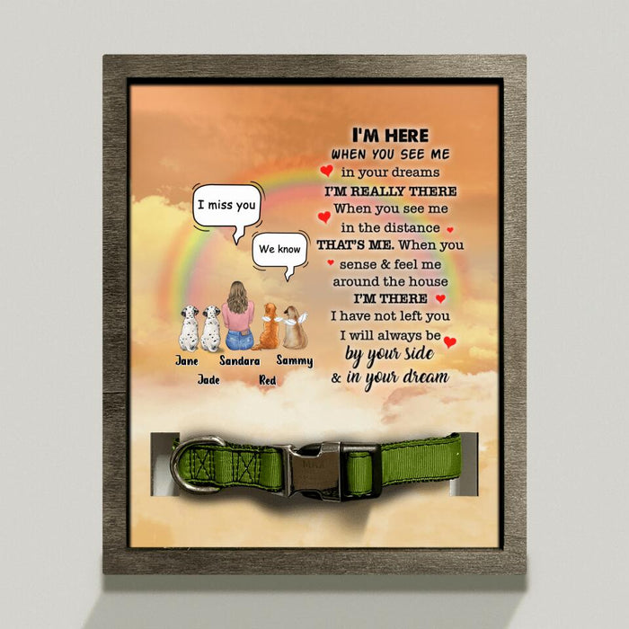 Custom Personalized Memorial Dog Mom Loss Frame - Upto 4 Dogs - Gift Idea For Mother's Day/Dog Lover - I'm Here