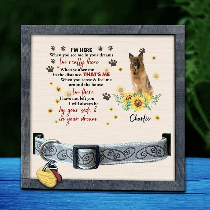 Custom Personalized Memorial Dog Photo Loss Frame - Gift Idea For Dog Lover - I'm Here