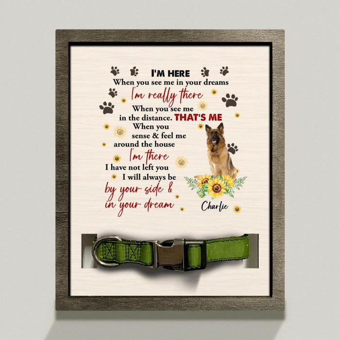 Custom Personalized Memorial Dog Photo Loss Frame - Gift Idea For Dog Lover - I'm Here