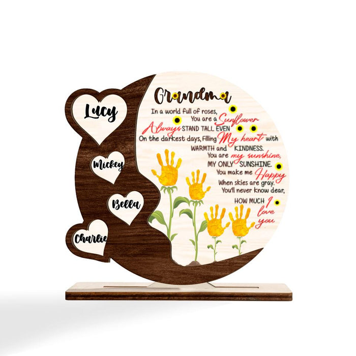 Custom Personalized Mom Wooden Plaque - Upto 4 Kids - Gift Idea For Mother's Day - You Are A Sunflower