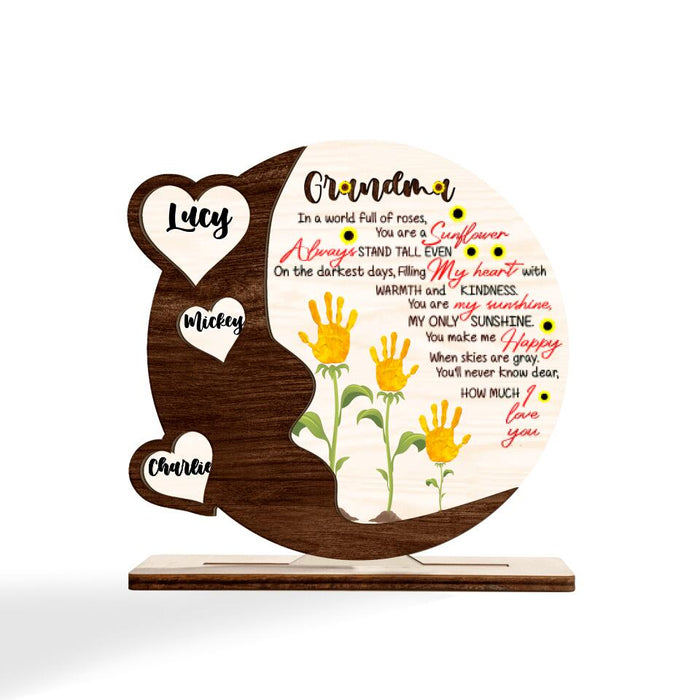 Custom Personalized Mom Wooden Plaque - Upto 4 Kids - Gift Idea For Mother's Day - You Are A Sunflower