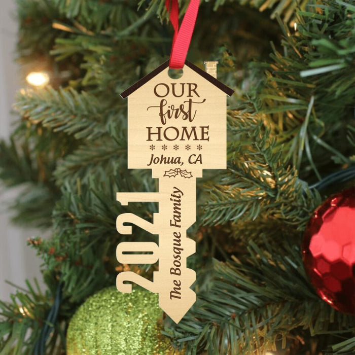 Custom Personalized New Home Ornament - Best Gift For Family - Our First Home