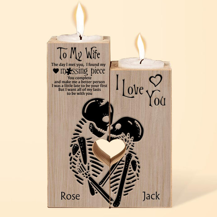 Custom Personalized To My Wife Heart Candle Holder - Gift Idea For Couple - To My Wife