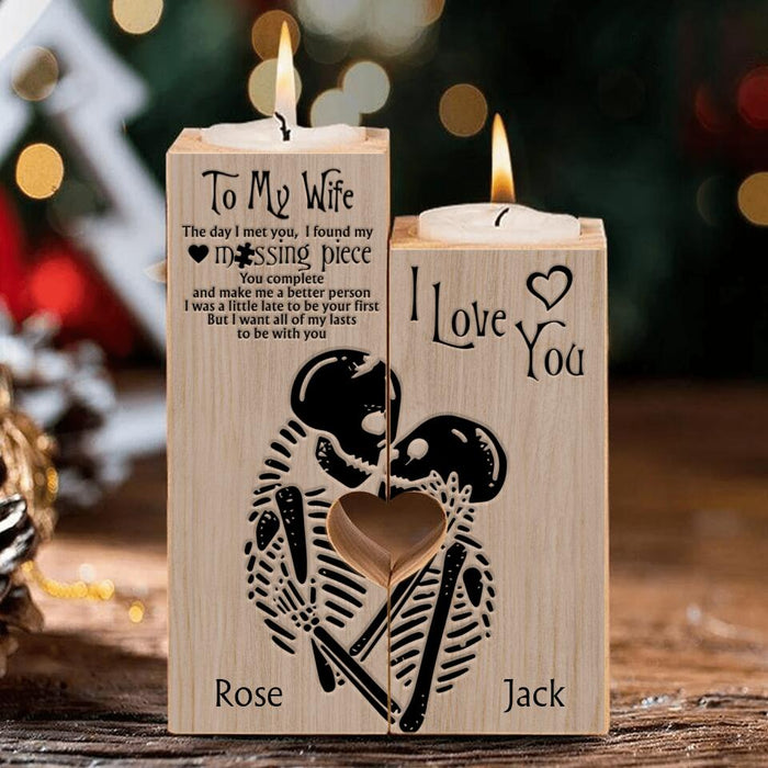 Custom Personalized To My Wife Heart Candle Holder - Gift Idea For Couple - To My Wife