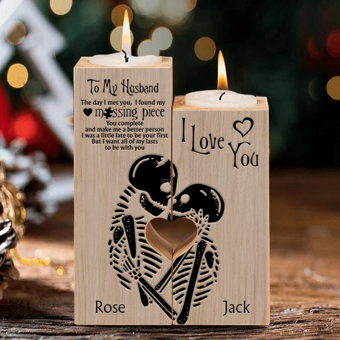 Custom Personalized To My Husband Heart Candle Holder - Gift Idea For Couple - To My Husband