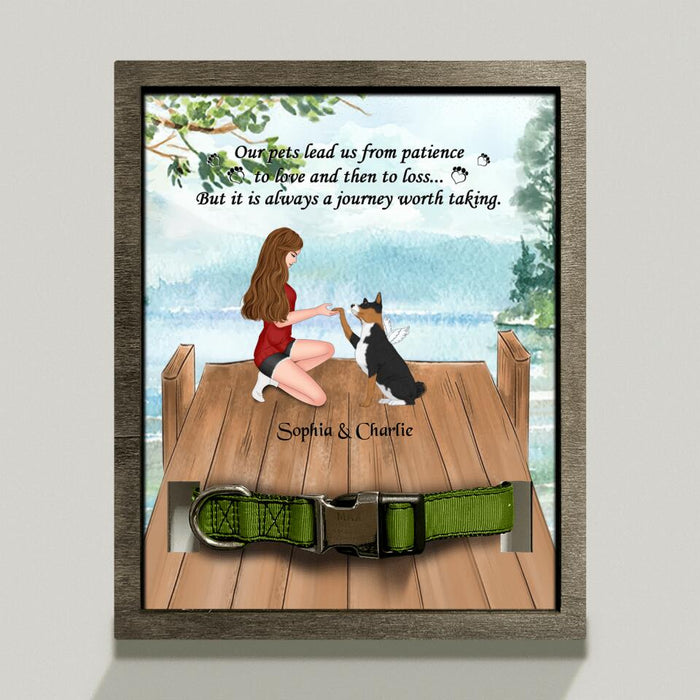 Custom Personalized Memorial Dog Loss Frame - Memorial Gift For Dog Mom/ Dog Lover - Our pets lead us from patience to love and then to loss