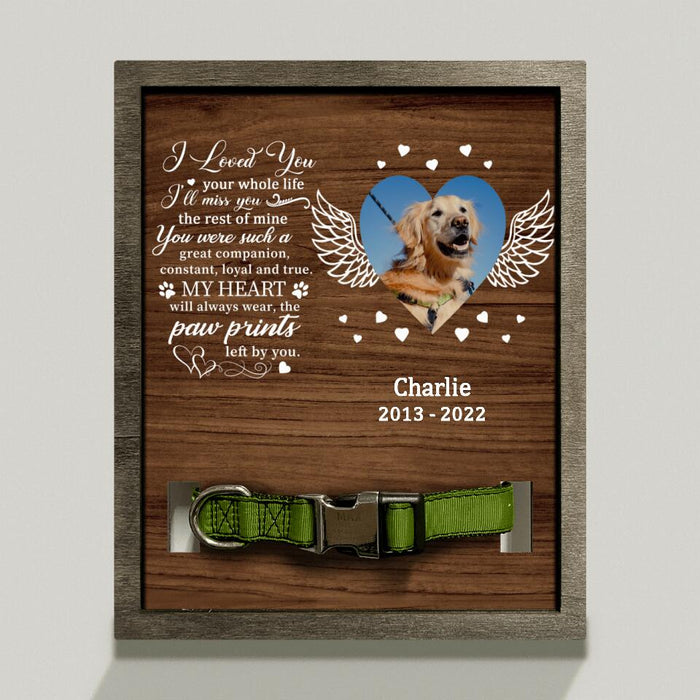 Custom Dog Photo Loss Frame - Memorial Gift Idea For Dog Lover - You Left Pawprints On My Heart