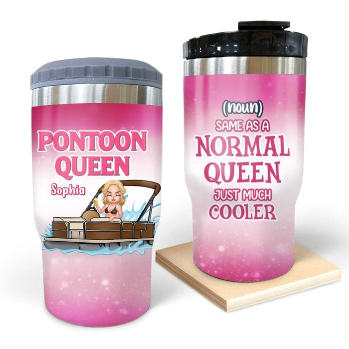 Custom Personalized Pontoon Queen 3 in 1 Can Cooler - Gift Idea For Pontoon Lovers - Pontoon Queen (Noun) Same As A Normal Queen Just Much Cooler