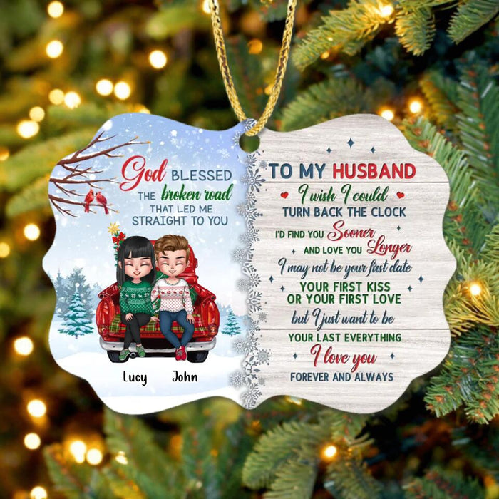 Custom Personalized Couple Rectangle Ornament - Gift Idea For Christmas/ Couple/ Husband - To My Husband I Love You Forever And Always