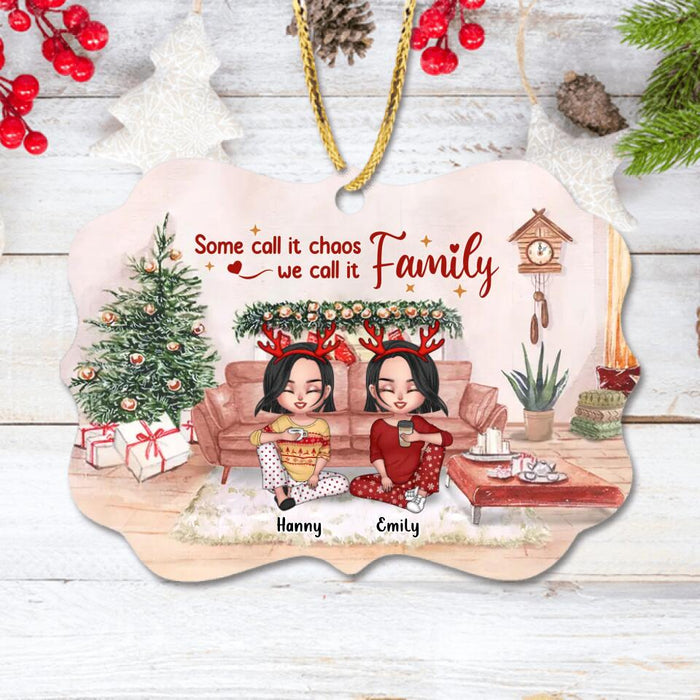 Custom Personalized Christmas Family Ornament - Christmas Gift Idea For Siblings, Whole Family - Some Call It Chaos We Call It Family